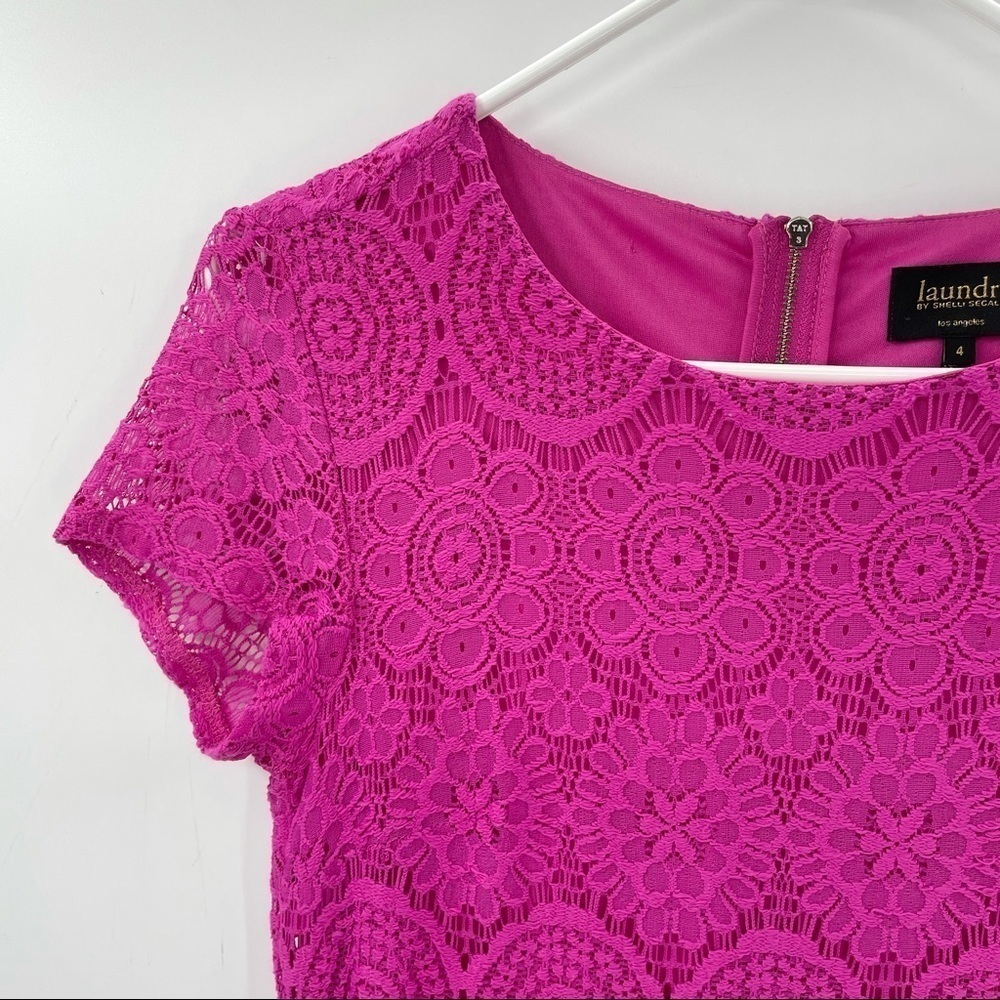 NWOT. Laundry by Shelli Segal Pink Lace Dress - Picture 5 of 12